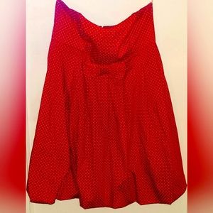 Red polka-dot mini dress